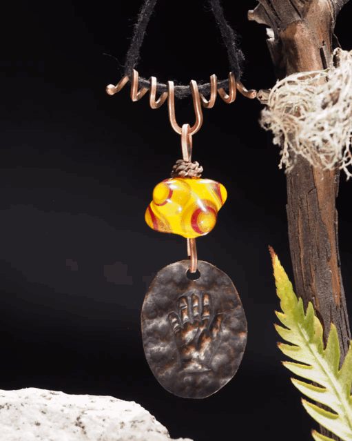 "Open Hand Many Eyes" Protective Amulet, Fire I