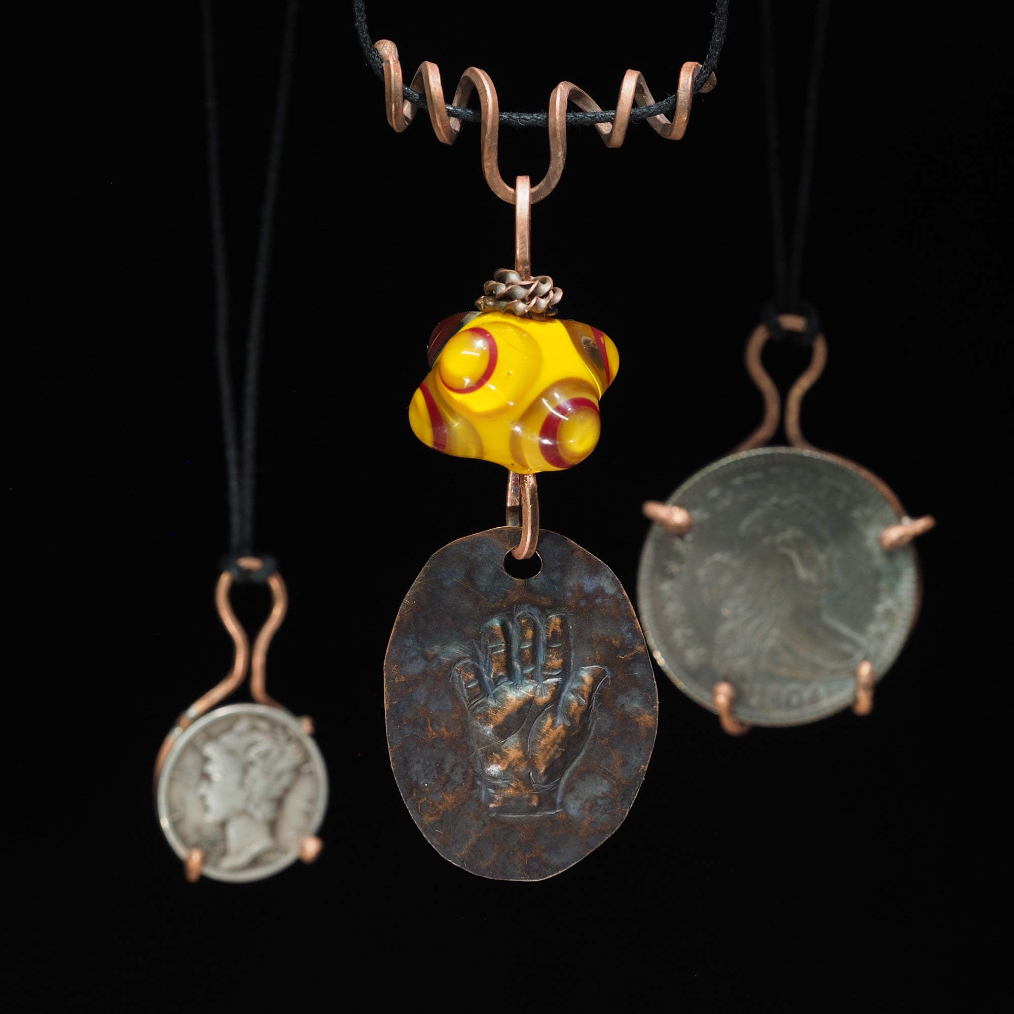 "Open Hand Many Eyes" Protective Amulet, Fire I