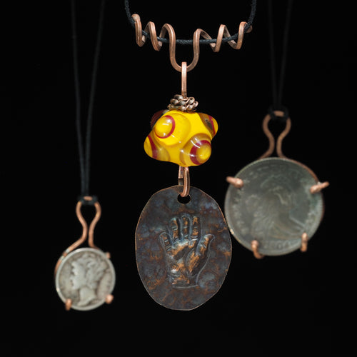 Handmade Hamsa Evil Eye Amulet, Fire I