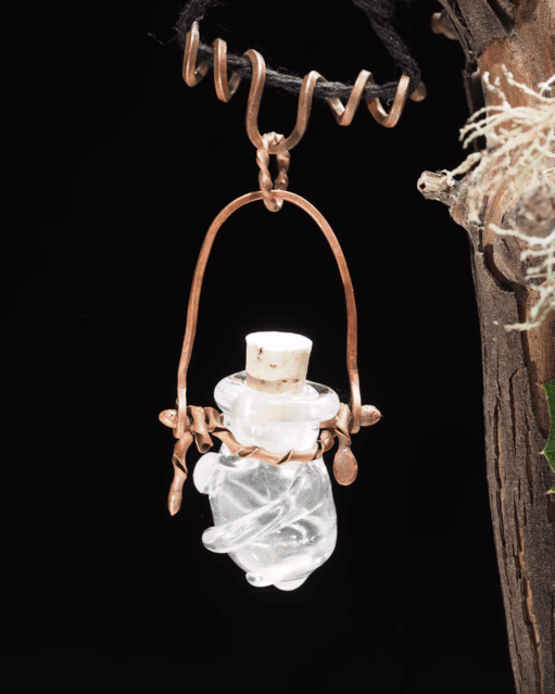 Handmade Rustic Bottle Pendant with Copper Findings I