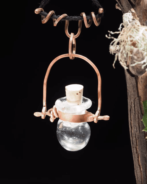 Handmade Rustic Bottle Pendant with Copper Findings II
