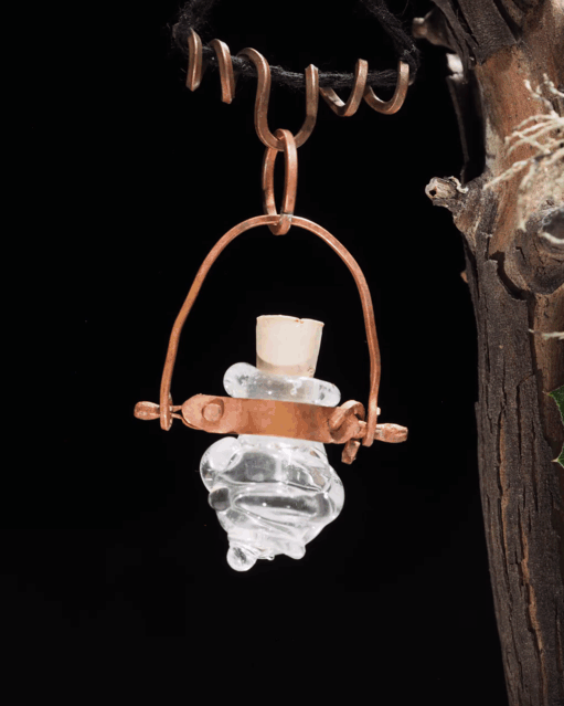 Handmade Rustic Bottle Pendant with Copper Findings III