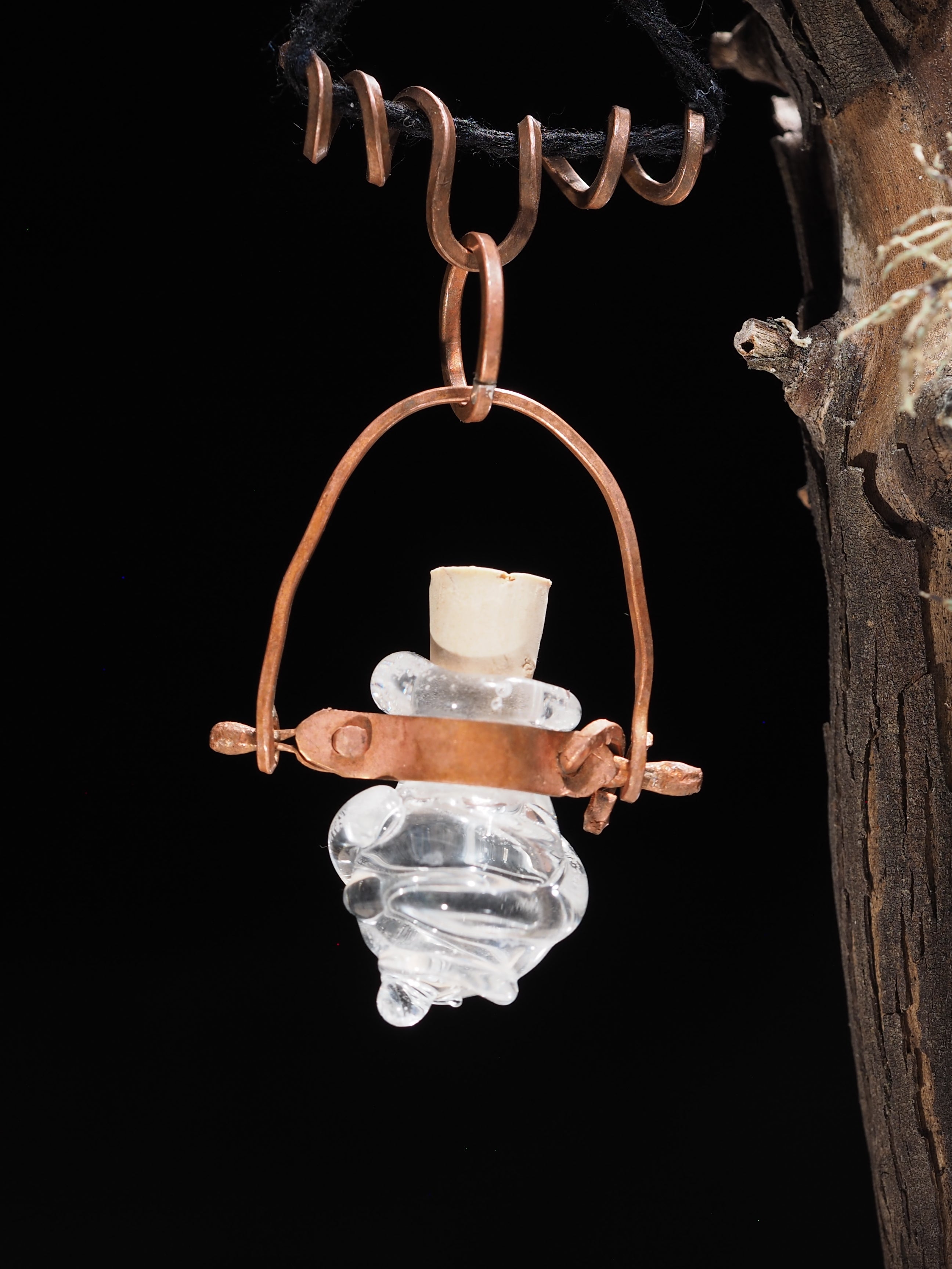 Handmade Rustic Bottle Pendant with Copper Findings III