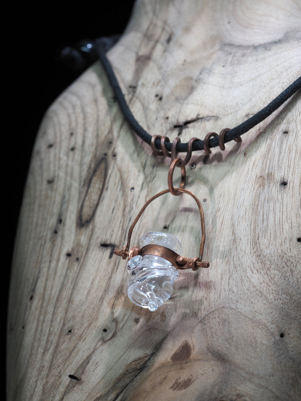 Handmade Rustic Bottle Pendant with Copper Findings III