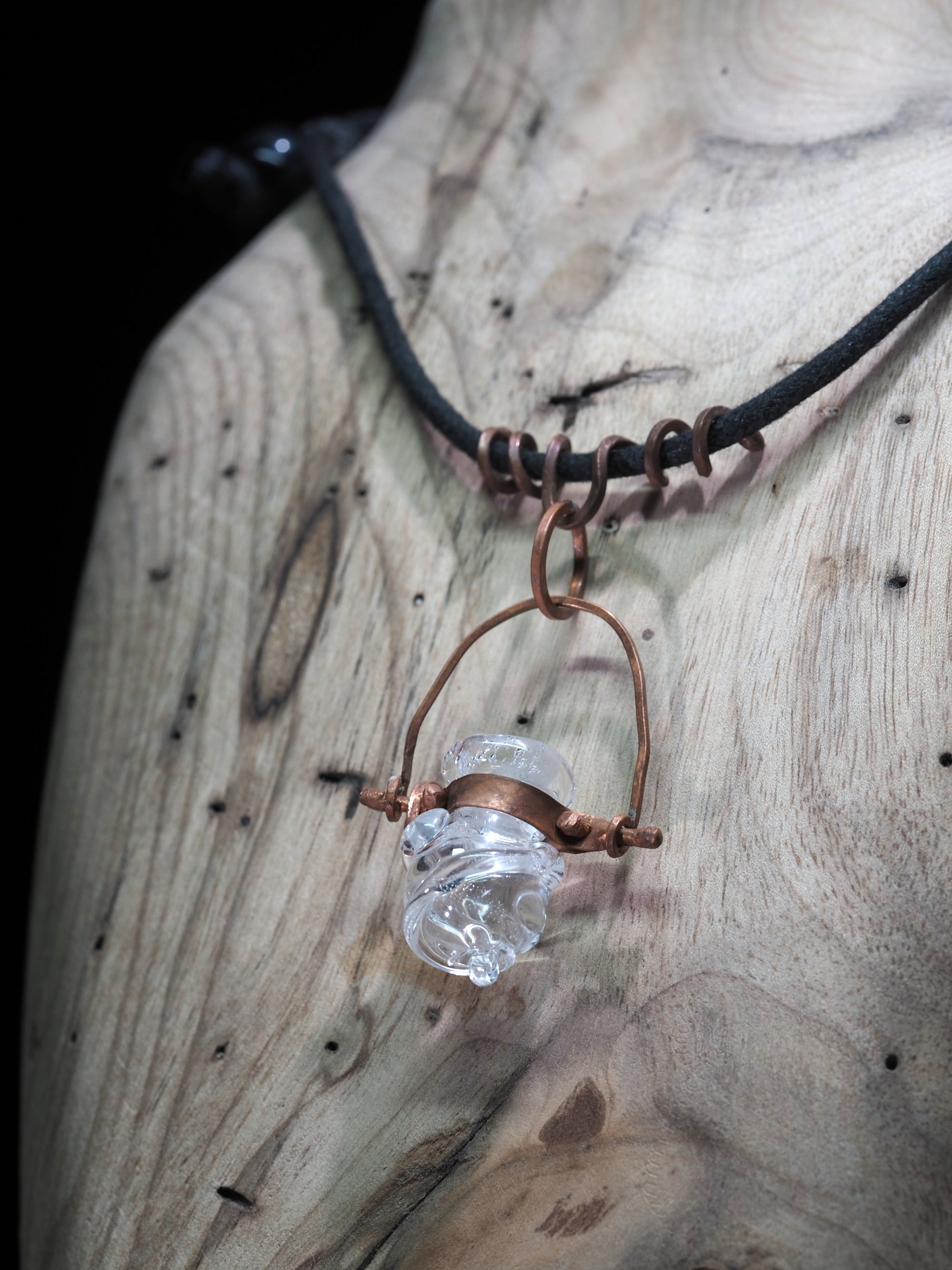 Handmade Rustic Bottle Pendant with Copper Findings III