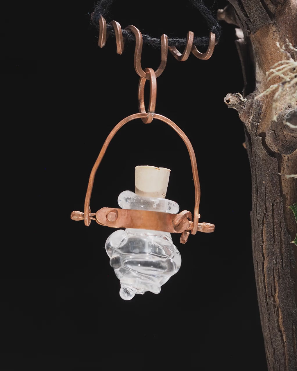 Handmade Rustic Bottle Pendant with Copper Findings III